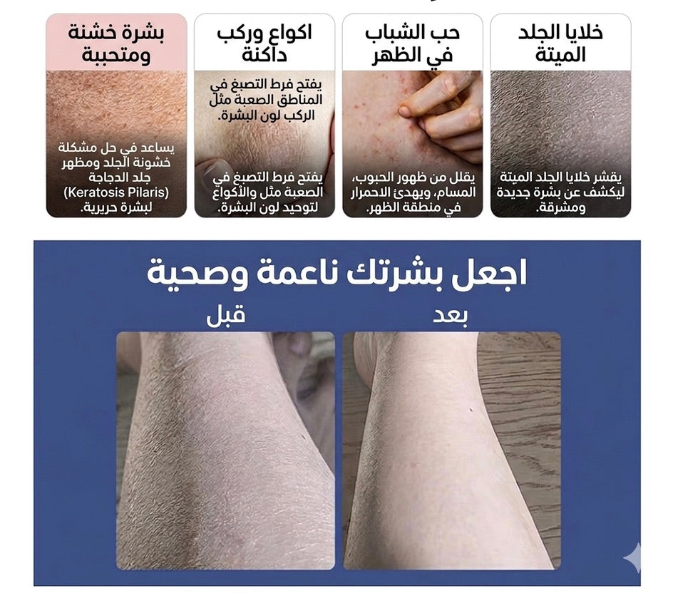 The hidden Body Scrub 300 mlمقشر كوري وغسول يومي  لتوحيد لون الجسم ،والشعر تحت الجلد